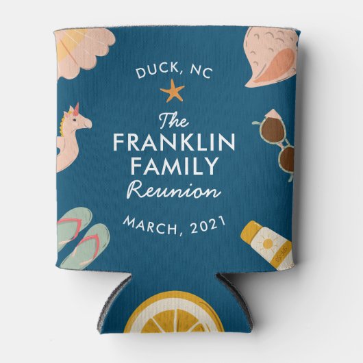 パーソナライズされたビーチファミリー懇親会ボトルまたはCan Co 缶クーラー (正面)