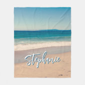 パーソナライズされたビーチフォト海青 フリースブランケット (正面)