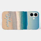 パーソナライズされたビーチフォト オーシャンブルー Case-Mate iPhoneケース (裏面 (横))