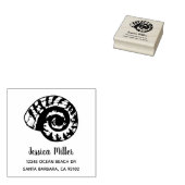 パーソナライズされたビーチライフシーシェルウッド ラバースタンプ (押印)