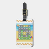 パーソナライズされたビーチワードパズル休暇 ラゲッジタグ (正面縦)