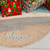 パーソナライズされたビーチ写真海ブルー風光明媚 ブラッシュドポリエステルツリースカート