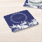 パーソナライズされたビーチ結婚式の好意パーティーコースター ペーパーコースター (アングル)