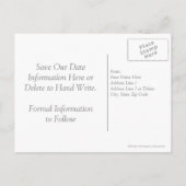 パーソナライズされたビーチ結婚式はがきを保存する 案内ポストカード (裏面)