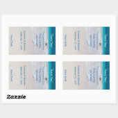 パーソナライズされたビーチ結婚式ワインラベルテンプレート 長方形シール (シート)