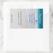 パーソナライズされたビーチ結婚式ワインラベルテンプレート 長方形シール (バッグ)