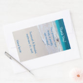 パーソナライズされたビーチ結婚式ワインラベルテンプレート 長方形シール (封筒)