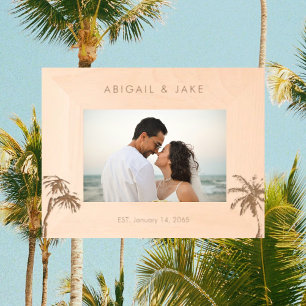パーソナライズされたビーチ結婚式写真 レーザー彫刻フレーム
