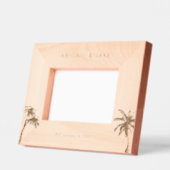 パーソナライズされたビーチ結婚式写真 レーザー彫刻フレーム (左)