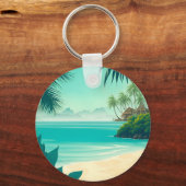 パーソナライズされたビーチ結婚式 キーホルダー (裏面)