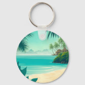 パーソナライズされたビーチ結婚式 キーホルダー (裏面)