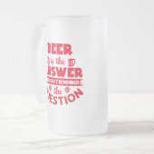 パーソナライズされたビールおもしろいが答えタイポグラフィ フロストグラスビールジョッキ (正面左)