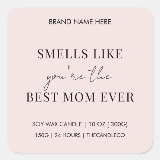 パーソナライズされたピエレガントックの母なるキャンドル スクエアシール (正面)