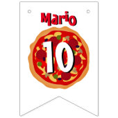 パーソナライズされたピザ誕生日パーティーの旗 バンティングフラッグ (第2の旗)