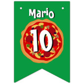 パーソナライズされたピザ誕生日パーティーの旗 バンティングフラッグ (第1の旗)