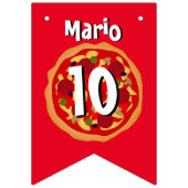 パーソナライズされたピザ誕生日パーティーの旗 バンティングフラッグ (第3の旗)