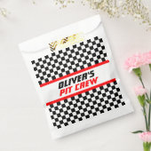 パーソナライズされたピットク市松模様にルーフパーティー フェイバーバッグ (封をした状態)