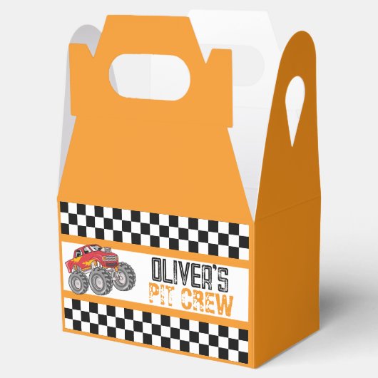 パーソナライズされたピットク市松模様にルーフパーティー フェイバーボックス (オープン)