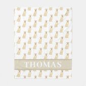 パーソナライズされたピットブル・スタッフィ(フォーンタン) フリースブランケット (正面)