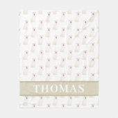 パーソナライズされたピットブル・スタッフイー（ホワイト） フリースブランケット (正面)