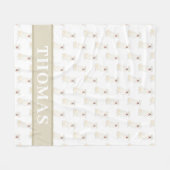 パーソナライズされたピットブル・スタッフイー（ホワイト） フリースブランケット (正面(横))