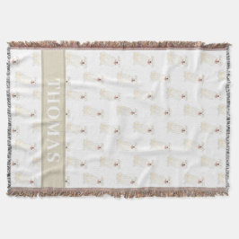 パーソナライズされたピットブル・スタッフイー（白） スローブランケット