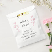 パーソナライズされたピンクのハート愛は甘結婚い フェイバーバッグ (封をした状態)