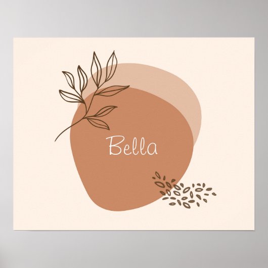 パーソナライズされたピンクのミニマルな壁アート | ポスター (正面)