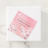 パーソナライズされたピンクの白いフローラ結婚披露宴 フェイバータグ (インサイチュ)