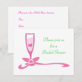 パーソナライズされたピンクの結婚前パーティー招待状 招待状 (正面/裏面)