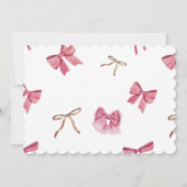 パーソナライズされたピンクの蝶リボン ウォーターカラー ベビー ステーショナリー サンキューカード (裏面)