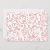 パーソナライズされたピンクの蝶リボン ギンガム ベビー ステーショナリー ノートカード (裏面)