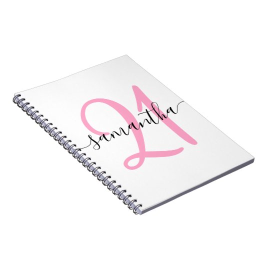 パーソナライズされたピンクの21歳の誕生日ゲストブック ノートブック (右側)