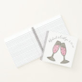 パーソナライズされたピンクシャンパ結婚ニュブライダルシャワー ノートブック (内部)