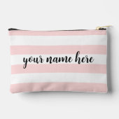 パーソナライズされたピンクストライプバッグ アクセサリーポーチ (裏面)