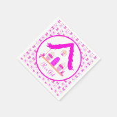 パーソナライズされたピンクハウス女の子だ スタンダードカクテルナプキン (角)