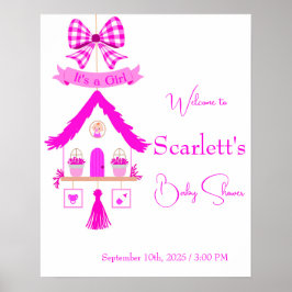 パーソナライズされたピンクハウス女の子だ ポスター