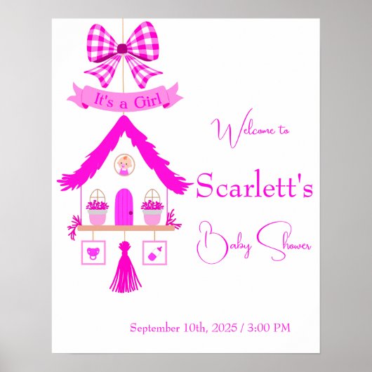 パーソナライズされたピンクハウス女の子だ ポスター (正面)