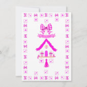 パーソナライズされたピンクハウス女の子だ 招待状 (正面)