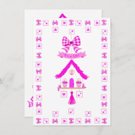 パーソナライズされたピンクハウス女の子だ 招待状