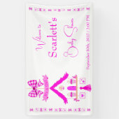 パーソナライズされたピンクハウス女の子だ 横断幕 (縦)