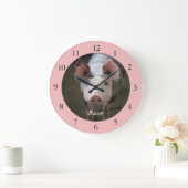 パーソナライズされたピンクピグ大時計 ラージ壁時計 (ホーム)