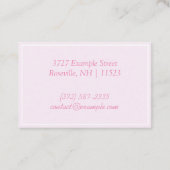 「パーソナライズされたピンクリーフ」（英国/ユーロ） 名刺 (裏面)