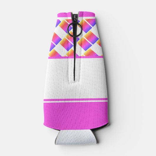 パーソナライズされたピンク幾何学母の日キリスト教徒 ボトルクーラー (裏面)