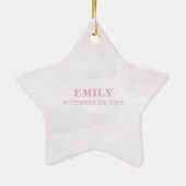 パーソナライズされたピンク最初の聖餐式クロスホスト セラミックオーナメント (裏面)