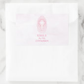 パーソナライズされたピンク最初の聖餐式クロスホスト 長方形シール (バッグ)