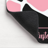 パーソナライズされたピンク牛アニマルプリント マウスパッド (コーナー)