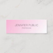 パーソナライズされたピンク白モダンエレガントシンプル スキニー名刺 (正面)