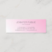 パーソナライズされたピンク白モダンエレガントシンプル スキニー名刺 (裏面)