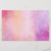 パーソナライズされたピンク紫ストライプの文房具紙 (裏面)